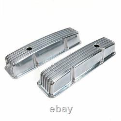 Vintage Tall Finned Valve Covers with Breather Holes Small Block Chevy
