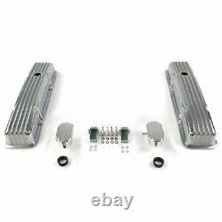 Vintage Tall Finned Valve Covers with Breathers (PCV) Small Block Chevy