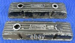 Vintage Weiand Aluminum Finned Chevrolet 327 350 Valve Covers Small Block