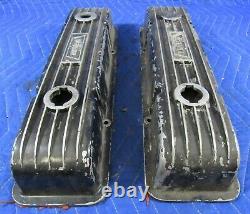 Vintage Weiand Aluminum Finned Chevrolet 327 350 Valve Covers Small Block