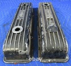 Vintage Weiand Aluminum Finned Chevrolet 327 350 Valve Covers Small Block