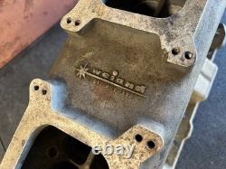 Vintage Weiand Say Why-and Small Block Chevy Tunnel Ram Intake Manifold Gasser