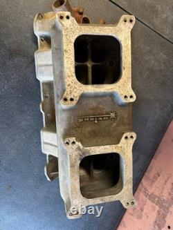 Vintage Weiand Say Why-and Small Block Chevy Tunnel Ram Intake Manifold Gasser