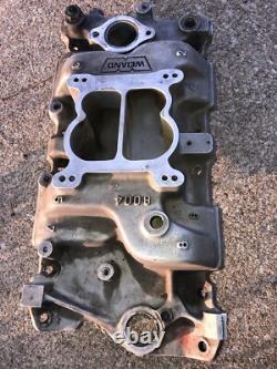 Weiand Aluminum Intake Manifold 8004 Sbc Small Block Chevy 350 Motor NICE Shape