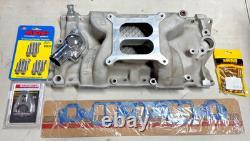 Weiland dual Plane Intake Manifold Small Block Chevy & New gaskets, Hardware